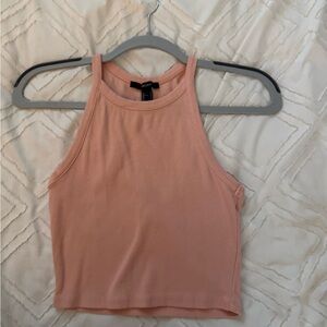Forever 21 Pink Fitted Crop Tank Top